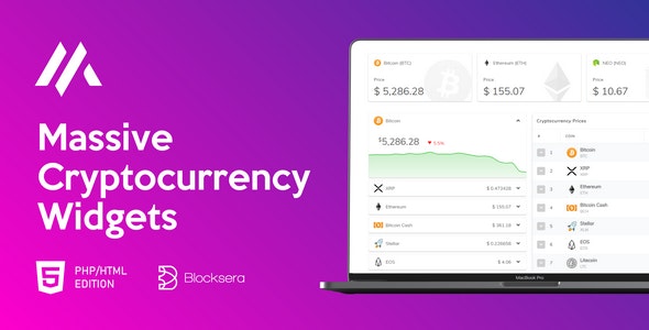 Massive Cryptocurrency Widgets - PHP/HTML Edition