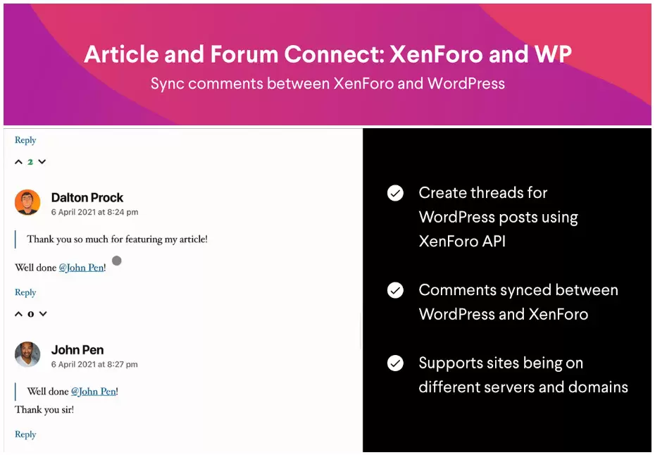 Article and Forum Connect: XenForo and WP