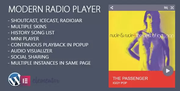 Modern Radio Player Elementor