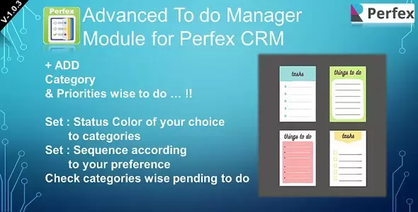 Advanced To do Manager Module for Perfex CRM