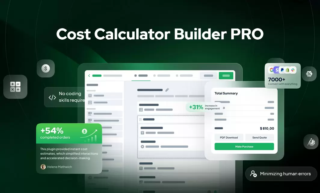 Cost Calculator Builder PRO
