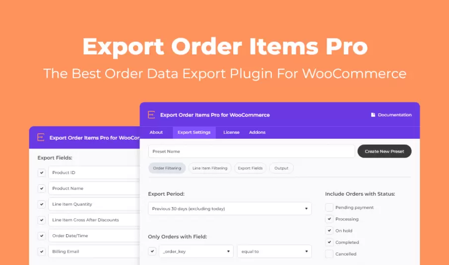 Export Order Items Pro for WooCommerce